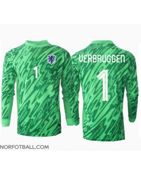 Billige Fotballdrakt Nederland Bart Verbruggen #1 Keeper Replika Hjemmedrakt EM 2024 Langermet